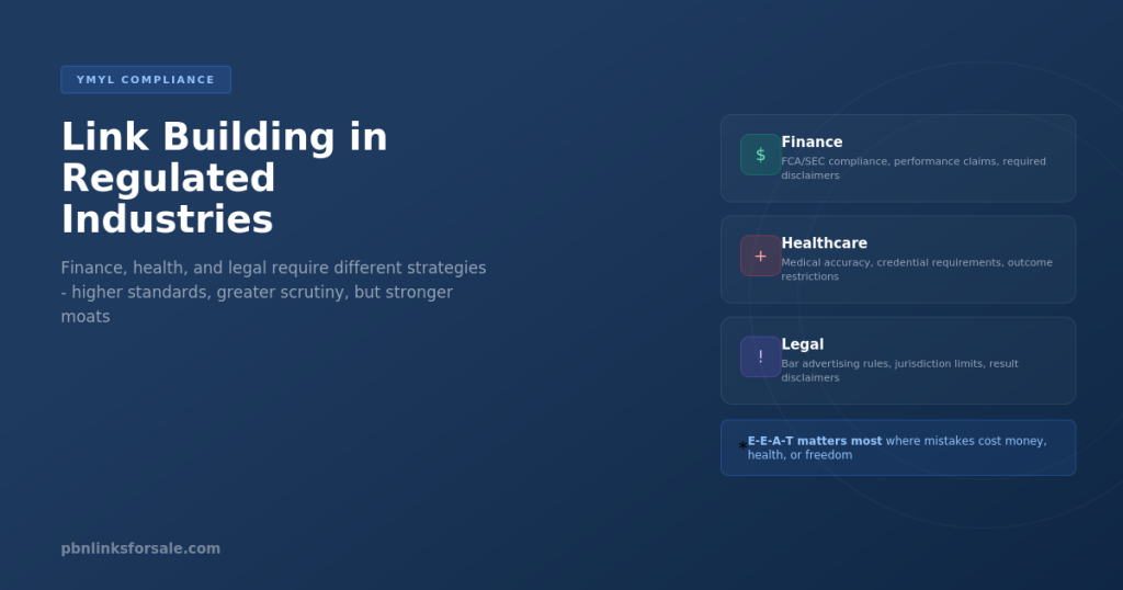 Link Building in Regulated Industries: Finance, Health, and Legal