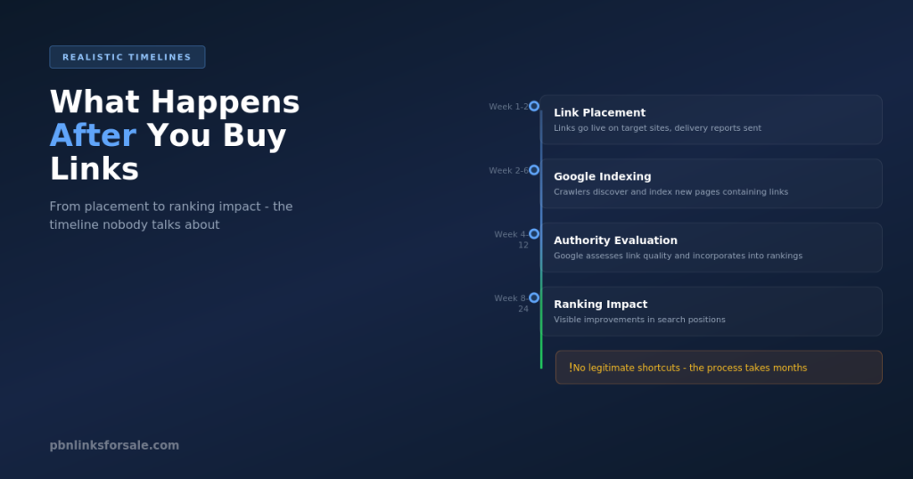 What Happens After You Buy Links: Realistic Timelines and Expectations